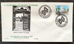 Envelope PVT FIL 022 1985 Paraiba 400 Anos Igreja CBC PB