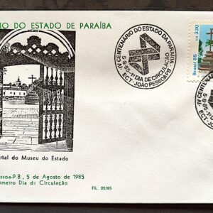 Envelope PVT FIL 022 1985 Paraiba 400 Anos Igreja CBC PB