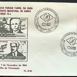 Envelope PVT FIL 027 1984 Casa da Moeda CBC RJ