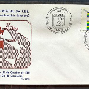 Envelope PVT FIL 030 1985 Forca Expedicionaria Brasileira FEB Militar Mapa CBC RJ 01