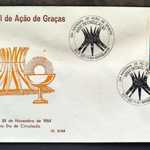 Envelope PVT FIL 031 1984 Acao de Gracas Religiao Igreja CBC Brasilia