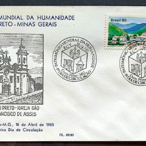 Envelope PVT FIL 08B 1985 Patrimonio Mundial da Humanidade Ouro Preto Igreja CBC PE