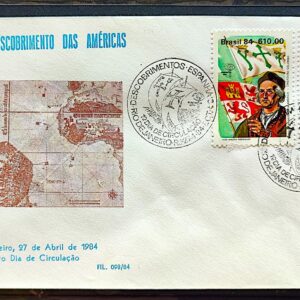Envelope PVT FIL 09B 1984 Descobrimentos Bandeira Navio CBC RJ 01