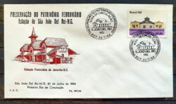 Envelope PVT FIL 19C 1984 Patrimonio Ferroviario Trem Economia CBC MG 01