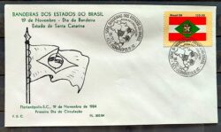 Envelope PVT FIL 30E 1984 Bandeira Santa Catarina CBC SC