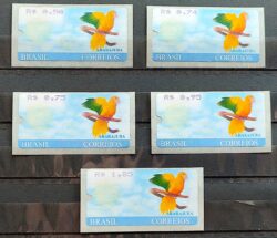 SE 25 a 29 Selo Etiqueta Ararajuba Automato 2003 1