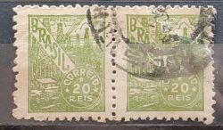 Selo Regular Cod RHM 354 Netinha Petroleo Energia 20 Reis Filigrana Ni 1941 Circulado Dupla 3