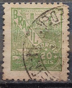 Selo Regular Cod RHM 354 Netinha Petroleo Energia 20 Reis Filigrana P 1941 Circulado 2