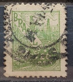 Selo Regular Cod RHM 354A Netinha Petroleo Energia 20 Reis Filigrana P 1941 Circulado 1