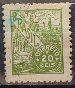 Selo Regular Cod RHM 354A Netinha Petroleo Energia 20 Reis Filigrana P 1941 Circulado 2