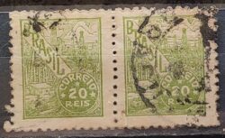 Selo Regular Cod RHM 354A Netinha Petroleo Energia 20 Reis Filigrana P 1941 Circulado Dupla 1