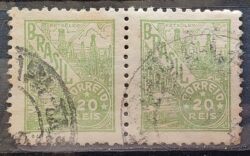 Selo Regular Cod RHM 354A Netinha Petroleo Energia 20 Reis Filigrana P 1941 Circulado Dupla 3