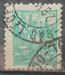 Selo Regular Cod RHM 356 Netinha Petroleo Energia 100 Reis Filigrana Ni 1941 Circulado 2