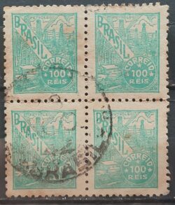 Selo Regular Cod RHM 356 Netinha Petroleo Energia 100 Reis Filigrana Ni 1941 Circulado 5 Quadra