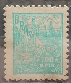 Selo Regular Cod RHM 356 Netinha Petroleo Energia 100 Reis Filigrana P 1941 Circulado 2