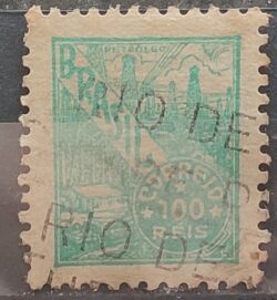 Selo Regular Cod RHM 356 Netinha Petroleo Energia 100 Reis Filigrana P 1941 Circulado 4