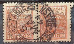 Selo Regular Cod RHM 357 Netinha Trigo Gastronomia 200 Reis Filigrana P 1941 Circulado 15 Dupla