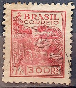 Selo Regular Cod RHM 358 Netinha Trigo Gastronomia 300 Reis Filigrana P 1941 Circulado 2