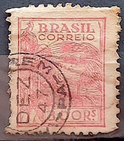 Selo Regular Cod RHM 358A Netinha Trigo Gastronomia 300 Reis Filigrana P 1941 Circulado 2