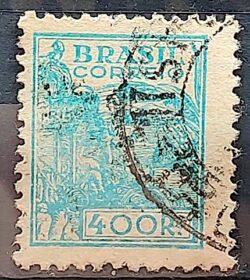 Selo Regular Cod RHM 359A Netinha Trigo Gastronomia 400 Reis Filigrana P 1941 Circulado 1