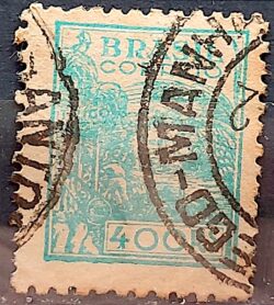 Selo Regular Cod RHM 359A Netinha Trigo Gastronomia 400 Reis Filigrana P 1941 Circulado 10