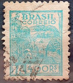 Selo Regular Cod RHM 359A Netinha Trigo Gastronomia 400 Reis Filigrana P 1941 Circulado 12