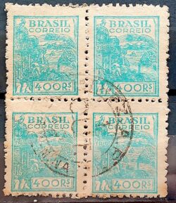 Selo Regular Cod RHM 359A Netinha Trigo Gastronomia 400 Reis Filigrana P 1941 Circulado 14 Quadra