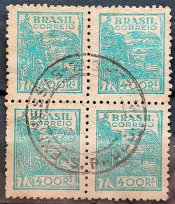 Selo Regular Cod RHM 359A Netinha Trigo Gastronomia 400 Reis Filigrana P 1941 Circulado 16 Quadra