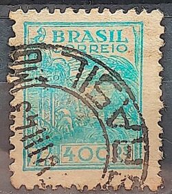 Selo Regular Cod RHM 359A Netinha Trigo Gastronomia 400 Reis Filigrana P 1941 Circulado 2