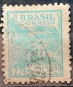 Selo Regular Cod RHM 359A Netinha Trigo Gastronomia 400 Reis Filigrana P 1941 Circulado 4