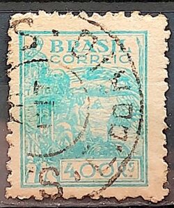 Selo Regular Cod RHM 359A Netinha Trigo Gastronomia 400 Reis Filigrana P 1941 Circulado 8