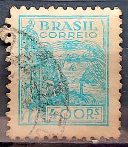 Selo Regular Cod RHM 359A Netinha Trigo Gastronomia 400 Reis Filigrana P 1941 Circulado 9