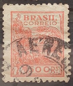 Selo Regular Cod RHM 360 Netinha Trigo Gastronomia 500 Reis Filigrana P 1941 Circulado 4