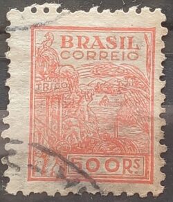 Selo Regular Cod RHM 360 Netinha Trigo Gastronomia 500 Reis Filigrana P 1941 Circulado 6