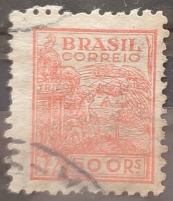 Selo Regular Cod RHM 360 Netinha Trigo Gastronomia 500 Reis Filigrana P 1941 Circulado 8