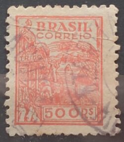 Selo Regular Cod RHM 360A Netinha Trigo Gastronomia 500 Reis Filigrana P 1941 Circulado 1