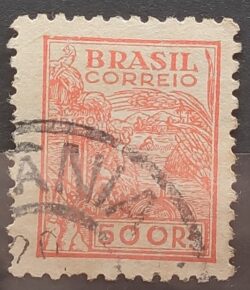 Selo Regular Cod RHM 360A Netinha Trigo Gastronomia 500 Reis Filigrana P 1941 Circulado 2