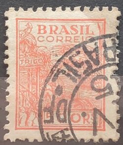 Selo Regular Cod RHM 360A Netinha Trigo Gastronomia 500 Reis Filigrana P 1941 Circulado 4