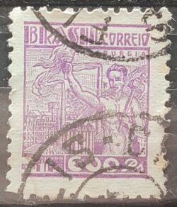 Selo Regular Cod RHM 361 Netinha Siderurgia 600 Reis Filigrana P 1941 Circulado 2