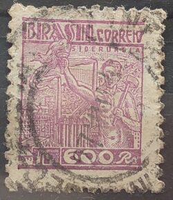 Selo Regular Cod RHM 361A Netinha Siderurgia 600 Reis Filigrana P 1941 Circulado 1