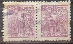 Selo Regular Cod RHM 361A Netinha Siderurgia 600 Reis Filigrana P 1941 Circulado 11