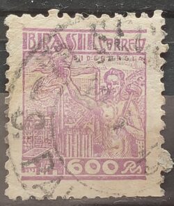 Selo Regular Cod RHM 361A Netinha Siderurgia 600 Reis Filigrana P 1941 Circulado 2