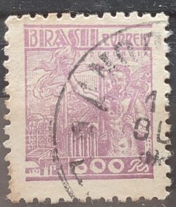 Selo Regular Cod RHM 361A Netinha Siderurgia 600 Reis Filigrana P 1941 Circulado 5