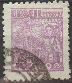 Selo Regular Cod RHM 361A Netinha Siderurgia 600 Reis Filigrana P 1941 Circulado 7