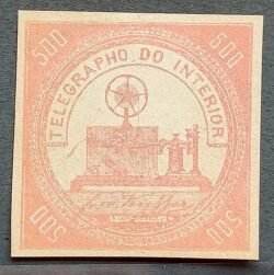 T5 Selo Telegrafo do Interior 500 Reis 1871