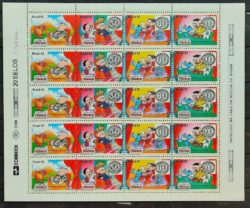 C 1851 Selo Turma da Monica Crianca Olho de Boi Servico Postal 1993 Folha Serie Completa