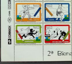 C 1873 Selo Bienal Interancional de Quadrinhos Literatura 1993 Serie Completa Vinheta Correios
