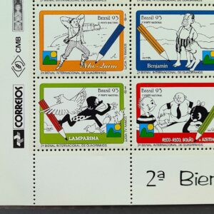 C 1873 Selo Bienal Interancional de Quadrinhos Literatura 1993 Serie Completa Vinheta Correios