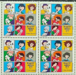 C 2023 Selo UPAEP Carteiro Servico Postal 1997 Quadra