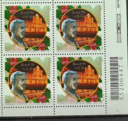 C 2141 Selo Luiz de Queiroz Esalq Educação Agricultura USP 1998 Quadra Codigo de Barras